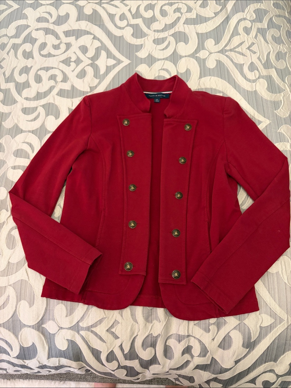 Tommy Hilfiger Red Military-Style Blazer